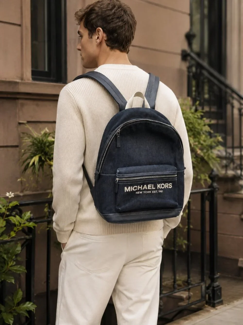 Michael Kors “Cooper” Denim Backpack New NWoT